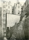 Old Houses in Edinburgh  -  Drawing by Bruce J Home  -  Morrison's Close
