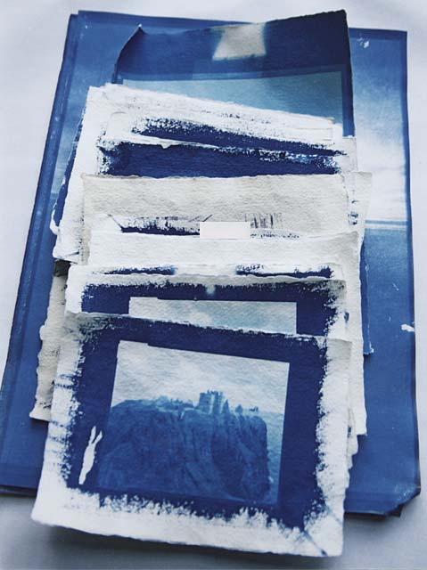 Cyanotype photographs printed by Norma Thallon at Hospitalfield House  -  2003