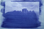 Gum bichromate print of Dunnottar Caslte, printed by Norma Thallon at Hospitalfield House  -  2003