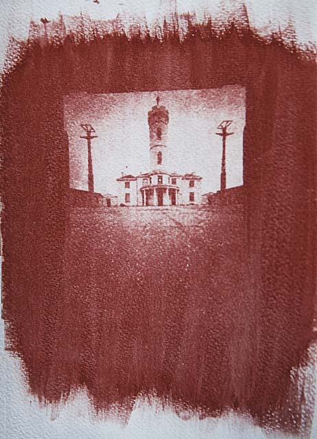 Gum bichromate print of Signal Tower, Arbroath, printed by Norma Thallon at Hospitalfield House  -  2003