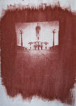 Gum bichromate print of Signal Tower, Arbroath, made by Norma Thallon at Hospitalfield House  -  2003