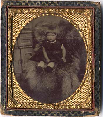 Tintype Photo of Young Girl  -  framed