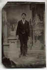 Unframed sixth-plate tintype photograph of a man