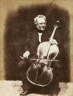 Photograph from Edinburgh Calotype Club album  -  Volume 2, Page 31  -  Hugh Lyon Playfair with Cello