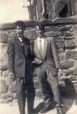 Ian Ferri and Charlie Burns, dressed in 1950s fashions