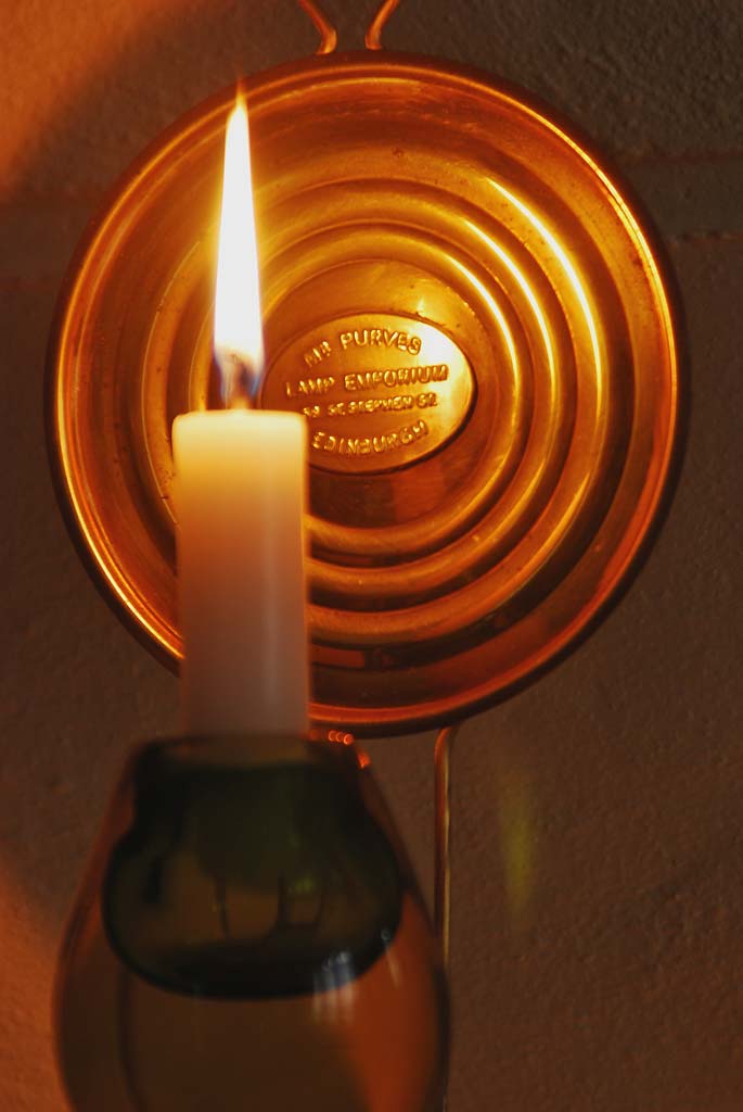 A Sconce advertising Mr Purves' Lamp Emporium at St Stephen Street, Edinburgh