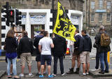 Photos taken in Edinburgh on voting day in the  Scottish Indepemdence Referendum on 18 September 2014  -  Visitors from Flanders