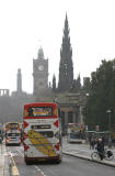 Route 26 bus and other buses in Princes Street  -  November 2005