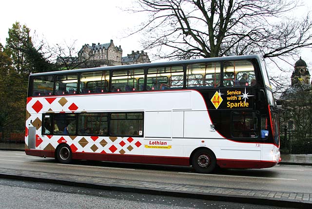 New bus on the newly branded Route 44, near the West End of Princes Street  -  November 2005