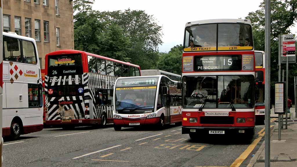 Buses at North St David Street  -  July 2009