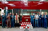 Lothian Region Council Transport Department  -  Painters standing in front of newly-painted but No.522