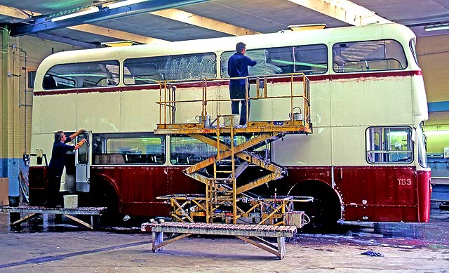 Lothian Region Transport Paint Shop at Seafield, 1994