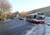 Holyrood Terminus of Lothian Buses  Route 36 and Park keeper's house near the entrance to Holyrood Park at the Scottish Parliament 