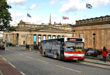 Gallery Shuttle Bus waiting outside the National Gallery of Scotland at The Mound