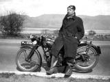 James Morton-Robertson's dad and hisAJS motorcycle - about 1936