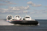 Hovercraft approaching Portobello, during the first day of trials for the Portobello-Kirkcaldy service  -  July 16, 2007