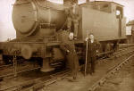 National Coal Board loco No 13 and three railway workers