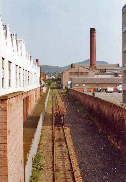 Railway beside Brown Brothers' engineering works at Bonnington