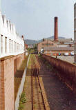 Railway beside Brown Brothers engineering works at Bonnington