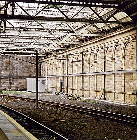 Terminus of Scotland Street Station  -  now unused for over 130 years  -  opposite platform 19 in Waverley Station