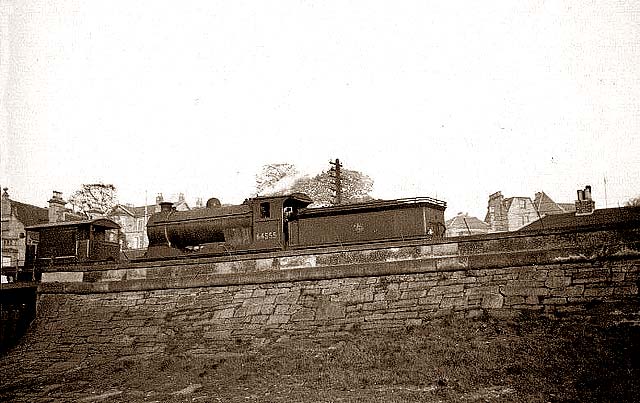 Loco on the embankment to the south of Wardie Bay  -  May 25, 1955