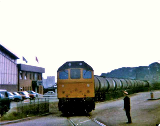 Oil Train at Texaco Sidings, Granton  -  1980