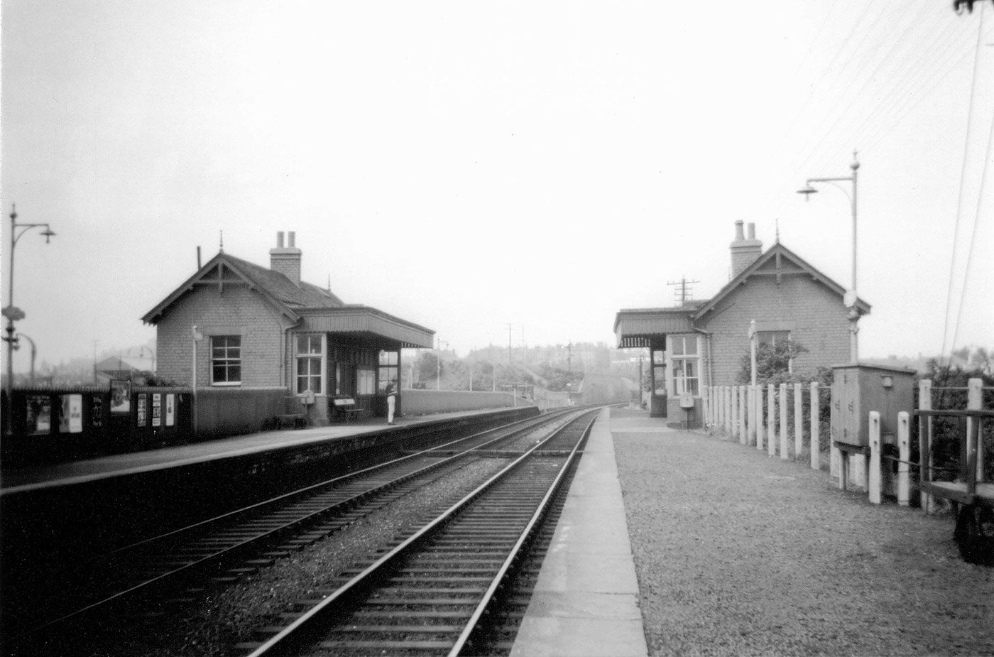 Piershill Station, Edinburgh, looking west  -  early-1964