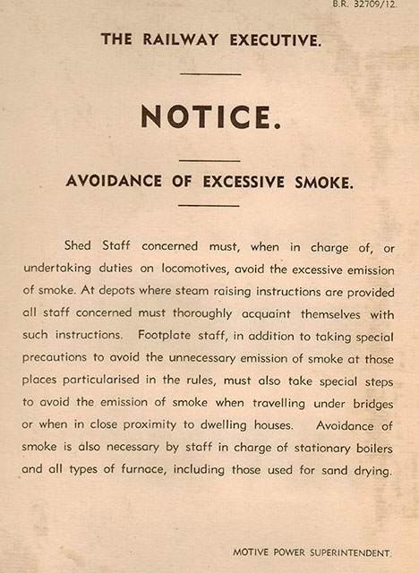 St Margaret's Depot  -  Notice to SDhed Staff  -  Avoid Excessive Smoke