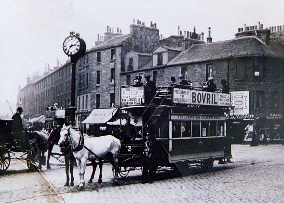 Edinburgh's Last Horse-drawn Tram  -  at Tollcross  -  24 August 1907