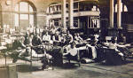 Beds and men in Shrubhill Transport Department workshop during the strike of 1920