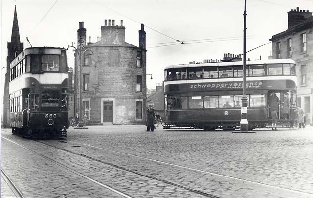 Newhaen -  Two trams  -  1955