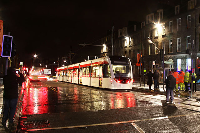Tram Testing on December 5, 2013  -  Tram at the Terminus:  York Place Tram Stop