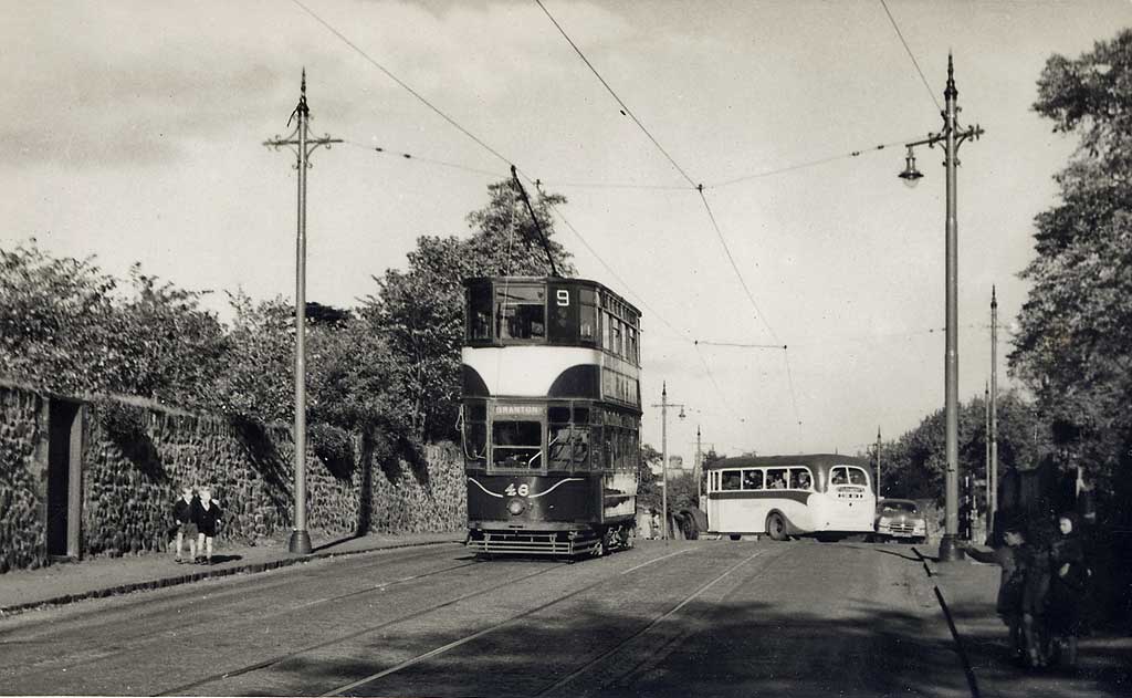 No 9 Tram in Colinton Road, heading for Granton