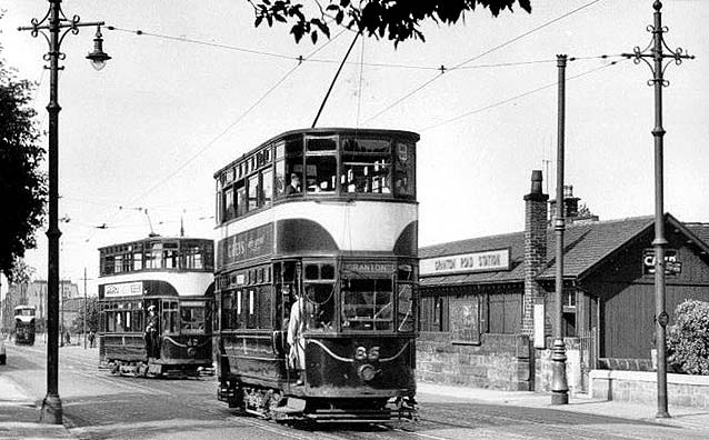 Trams in Granton Road  -  photo taken from near Granton Square