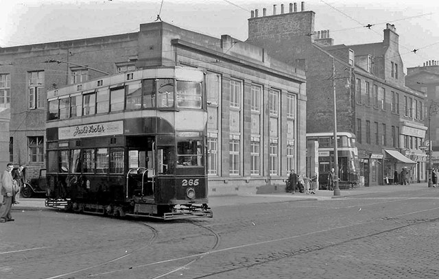 Leith Walk, 1950s  -  Trams entering and leaving Leith Tram Depot