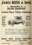 Advertisement from the back of an Edinburgh Corporation Transport Department map from the mid-1920s.