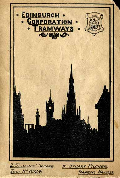 The Cover of an Edinburgh Corporation Transport Department Map published around 1924