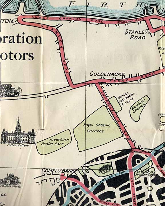 Edinburgh Corporation Transport Department  -  Map of Tram and Bus Routes  -  1928  -  Granton
