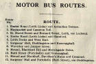 Advert on 1926 Transport Map  -  Motor Bus Routes