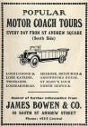 Advert on 1926 Transport Map  -  Popular Motor Coach Tours