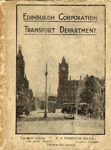 The Cover of an Edinburgh Corporatiion Transport Department Map  -  published about 1932