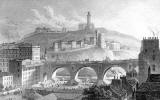 Engraving in 'Modern Athens'  -  Calton Hill and North Bridge