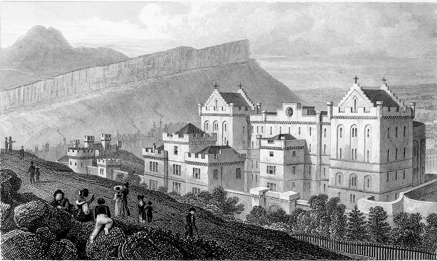 Engraving from 'Modern Athens'  -  Bridewell and The Governor's House