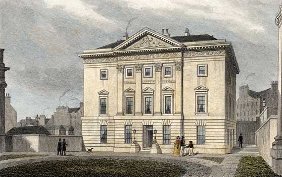Engraving in 'Modern Athens'  -  hand-coloured  -  The Royal Bank
