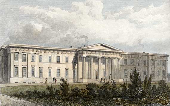 Engraving from 'Modern Athens'  -  hand-coloured  -  John Watson Hospital