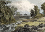 Engraving from 'Modern Athens'  -  hand-coloured  -  St Bernard's Well beside the Water of Leith at Stockbridge