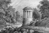 Engraving in 'Modern Athens'  -  St Bernard's Well beside the Water of Leith at Stockbridge