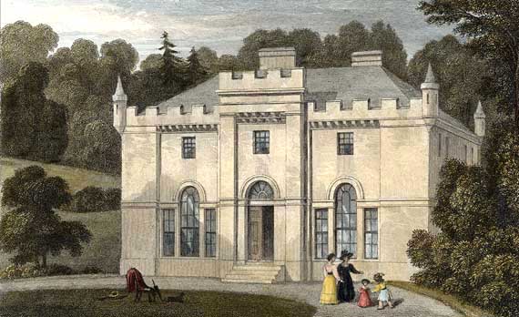 Engraving from 'Modern Athens  -  hand-coloured  -  Hermitage of Braid
