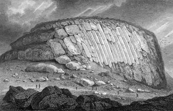 Engraving from "Modern Athens"  -  Published 1829  -  Sampson's Ribs  -  Rocks in Queen's Park, Edinburgh