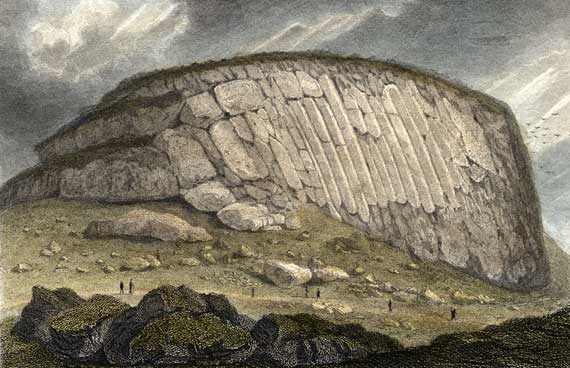 Engraving from 'Modern Athens'  -  hand-coloured  -  Sampson's Ribs in The Queen's Park